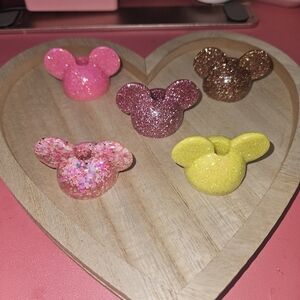 Glittery Mouse Ears Straw Toppers